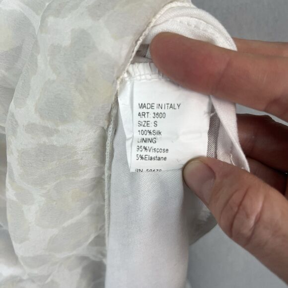 Elena Baldi Tops Made in Italy 100% Silk Small Tank Blouse Floral Leopard Print - Picture 4 of 7